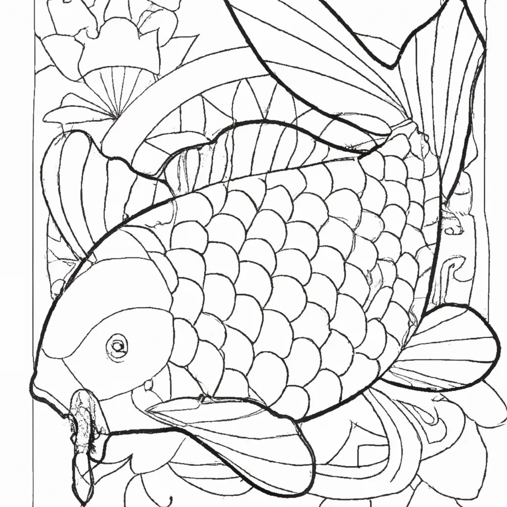 Desenho para colorir desenho carpa koi aquario arte