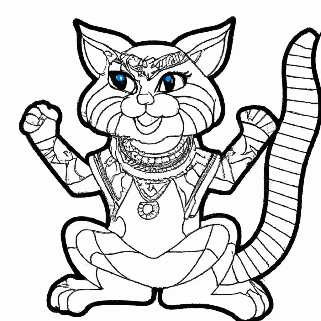 Desenho para colorir desenho gato bravo