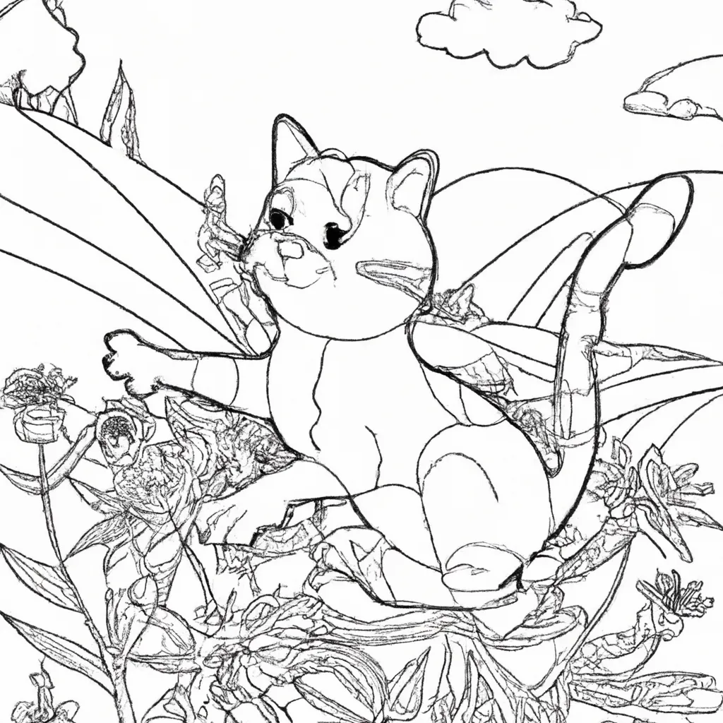 Desenho para colorir desenho gato campo