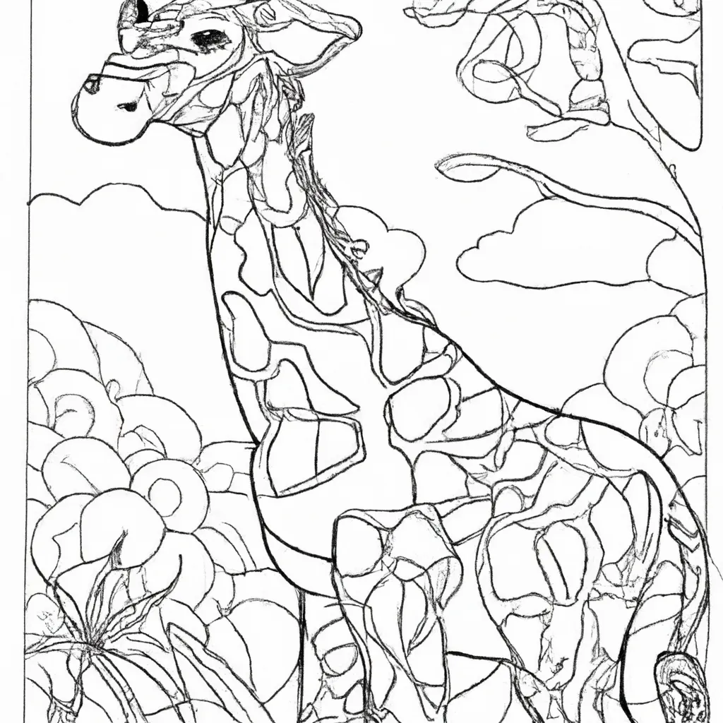 Desenho para colorir desenho girafa 1