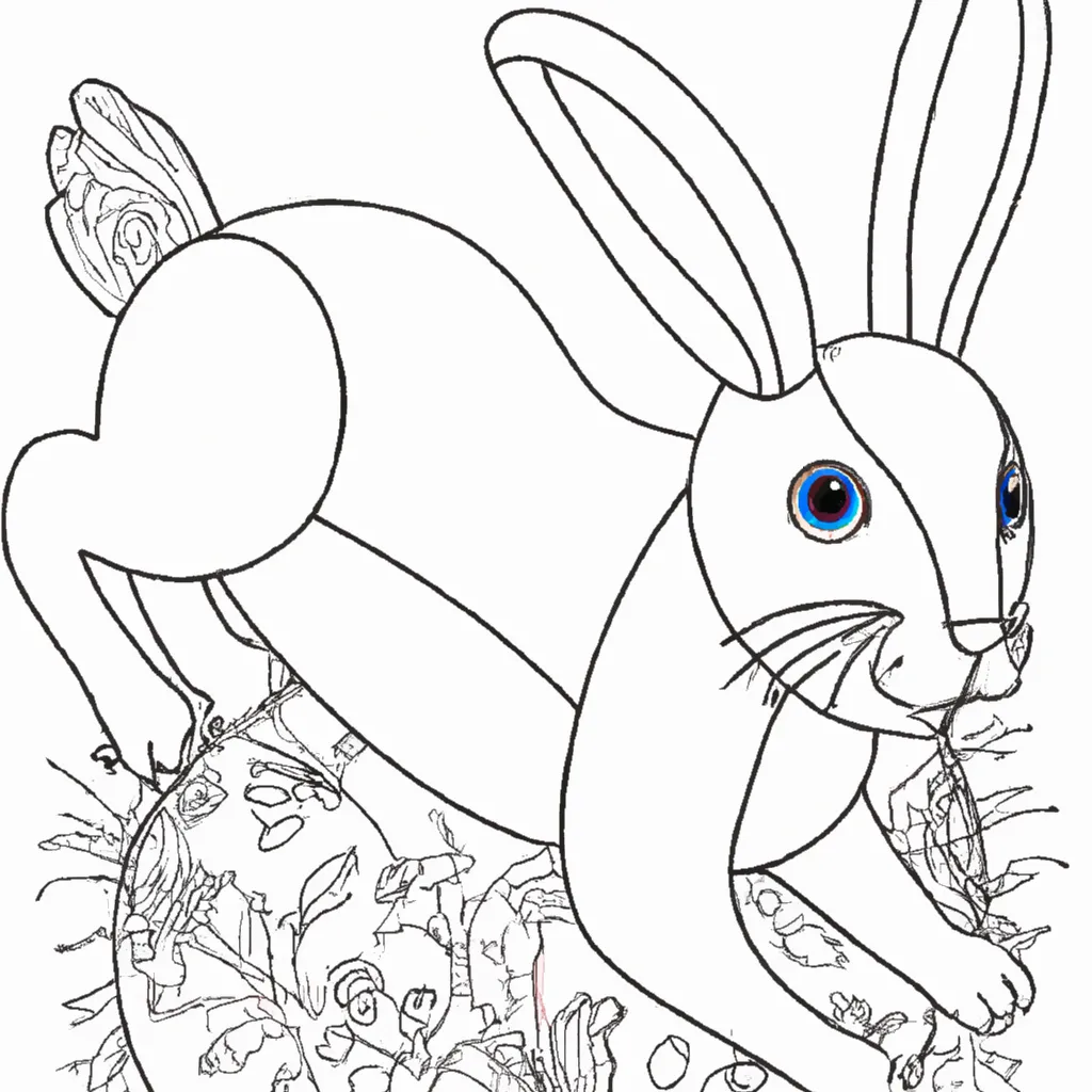Desenho para colorir desenho lebre corrida animacao ilustracao