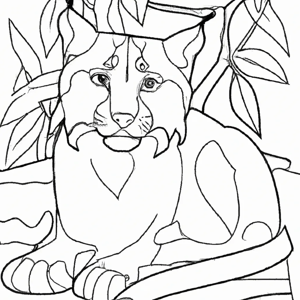 Desenho para colorir desenho lince animal realista bonito