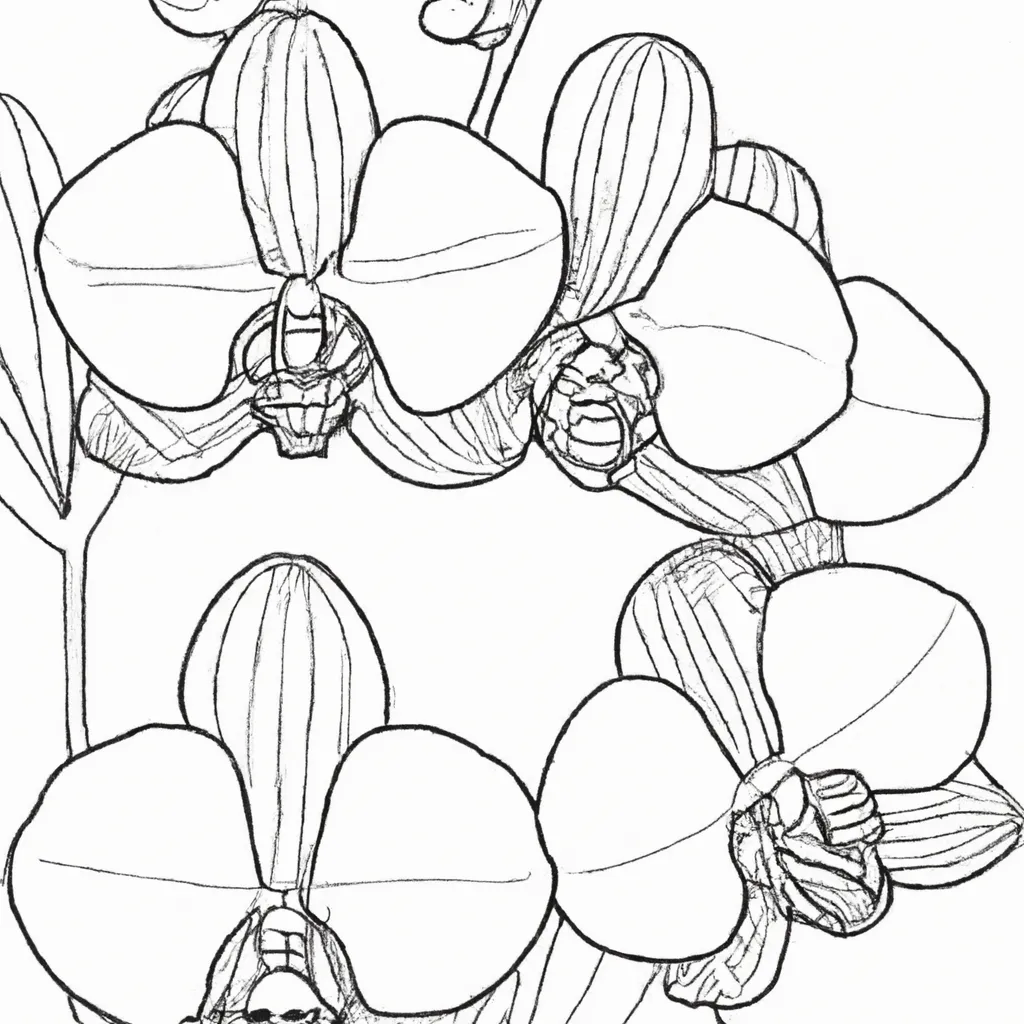 Desenho para colorir desenho orquidea