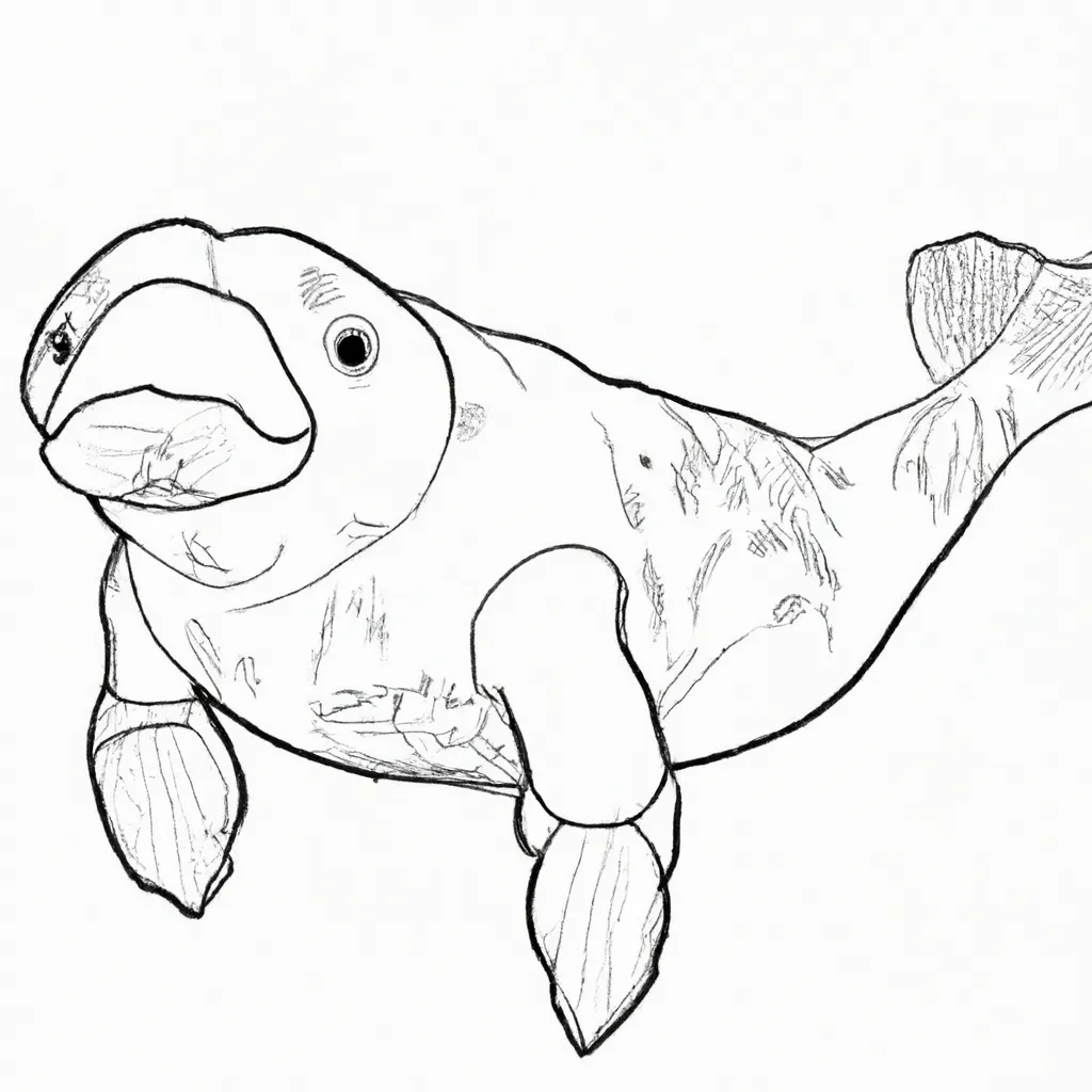 Desenho para colorir desenho peixe boi