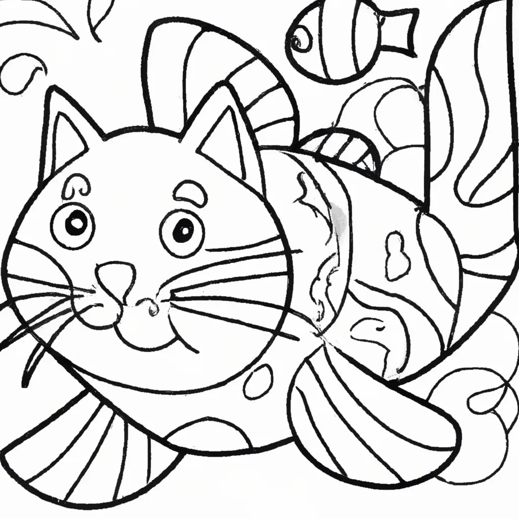 Desenho para colorir desenho peixe gato