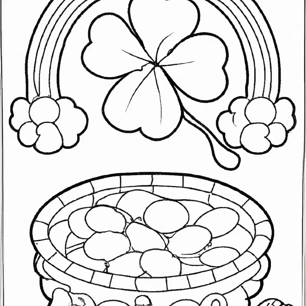 Desenho para colorir desenho pote ouro