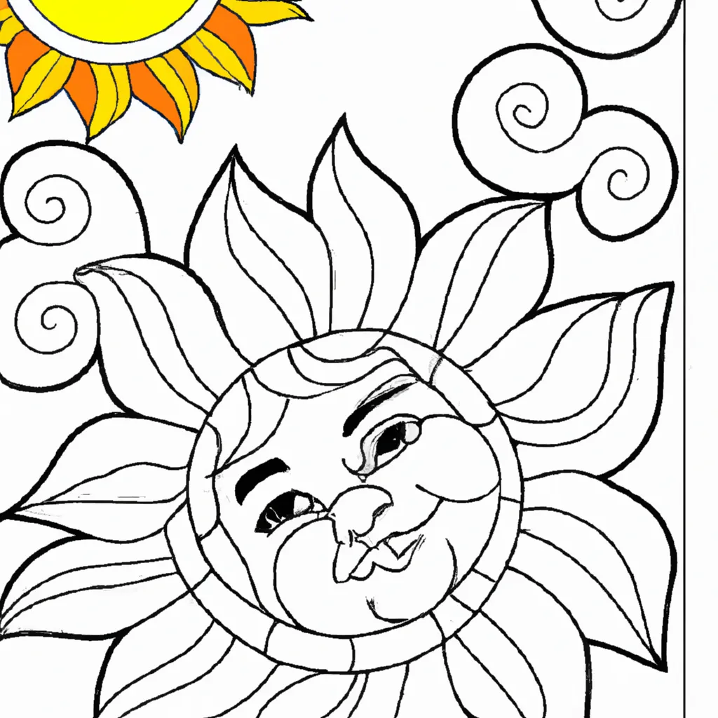 Desenho para colorir desenho sol inspiracao arte cor