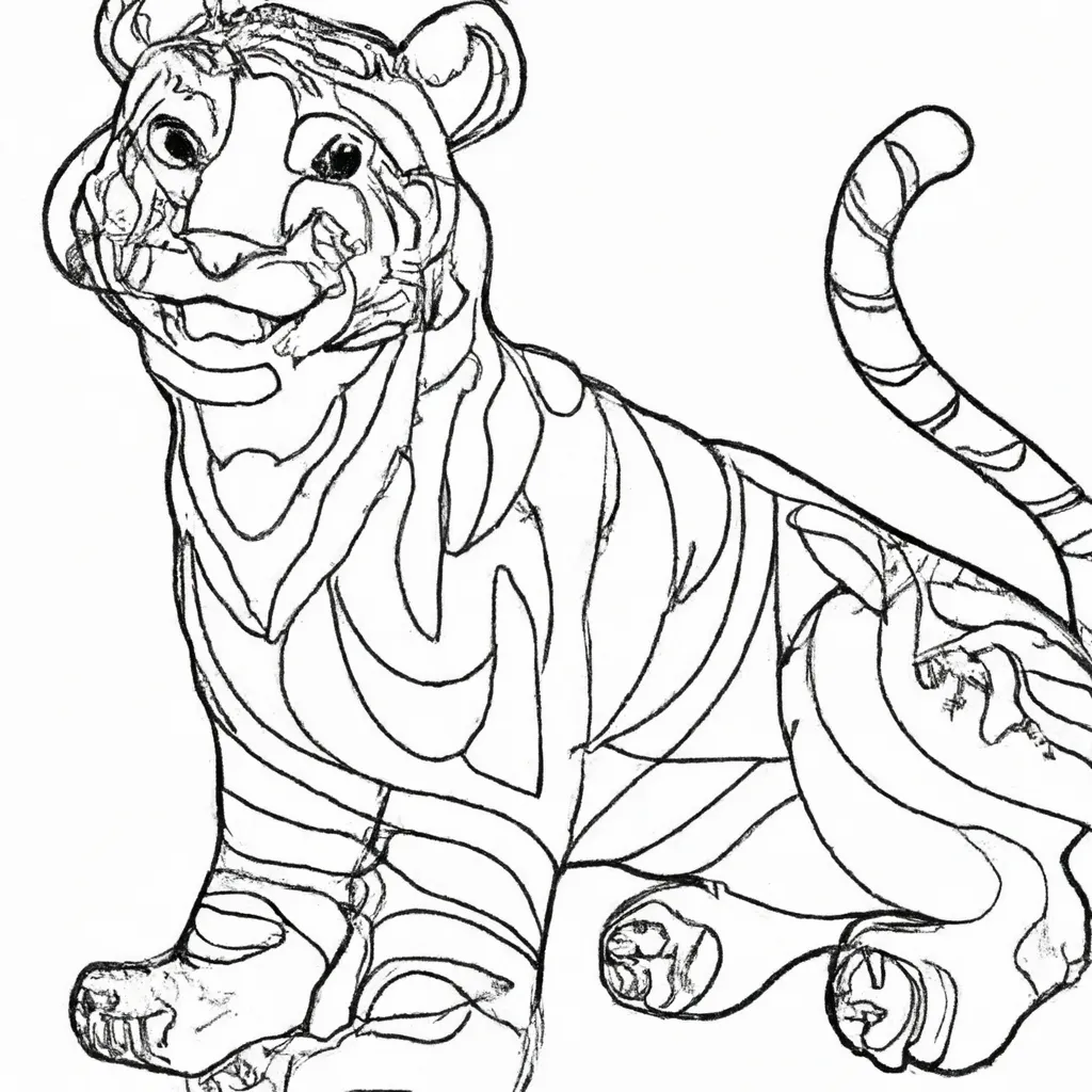 Desenho para colorir desenho tigre