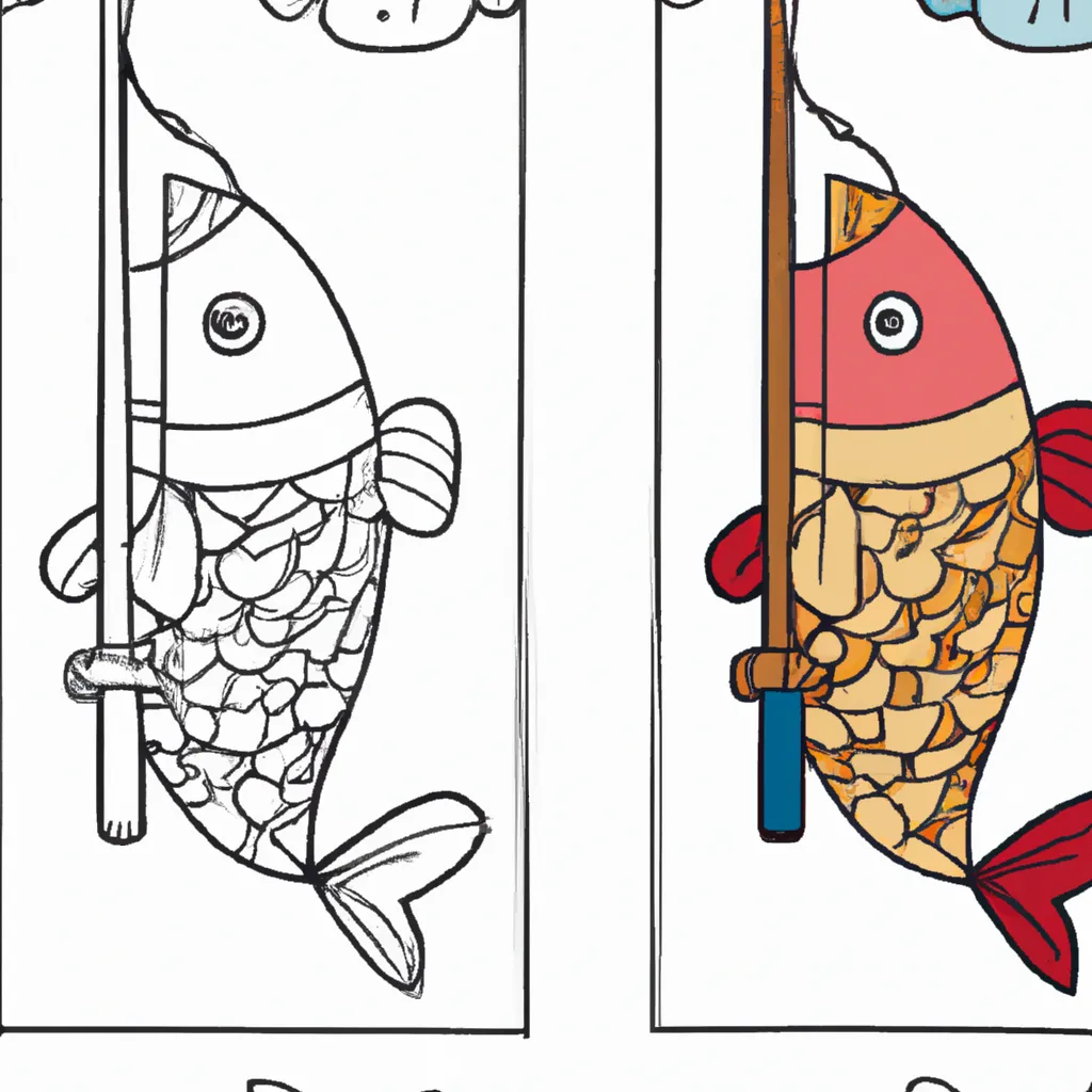 Desenho para colorir desenho vara pescar