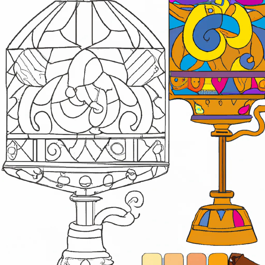 Desenho para colorir desenhos abajour iluminacao decoracao
