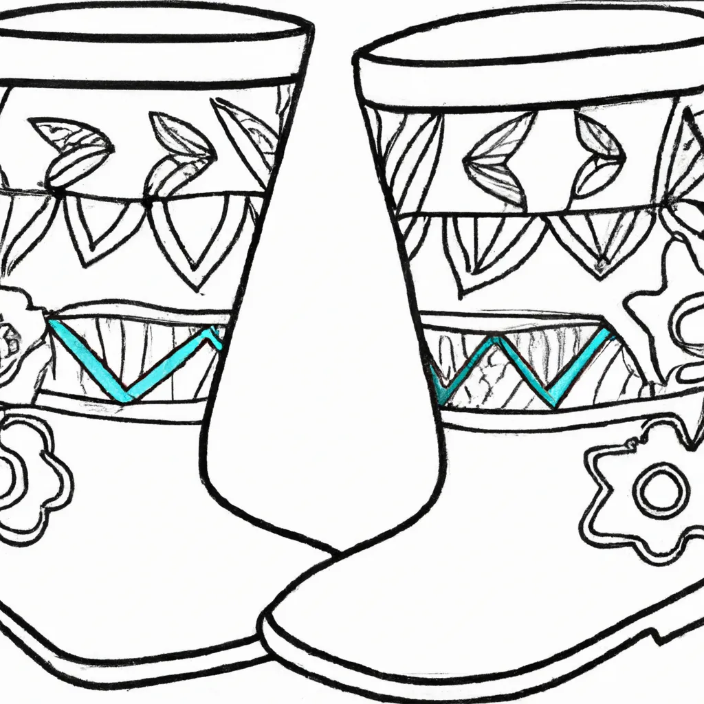 Desenho para colorir desenhos botas coloridas