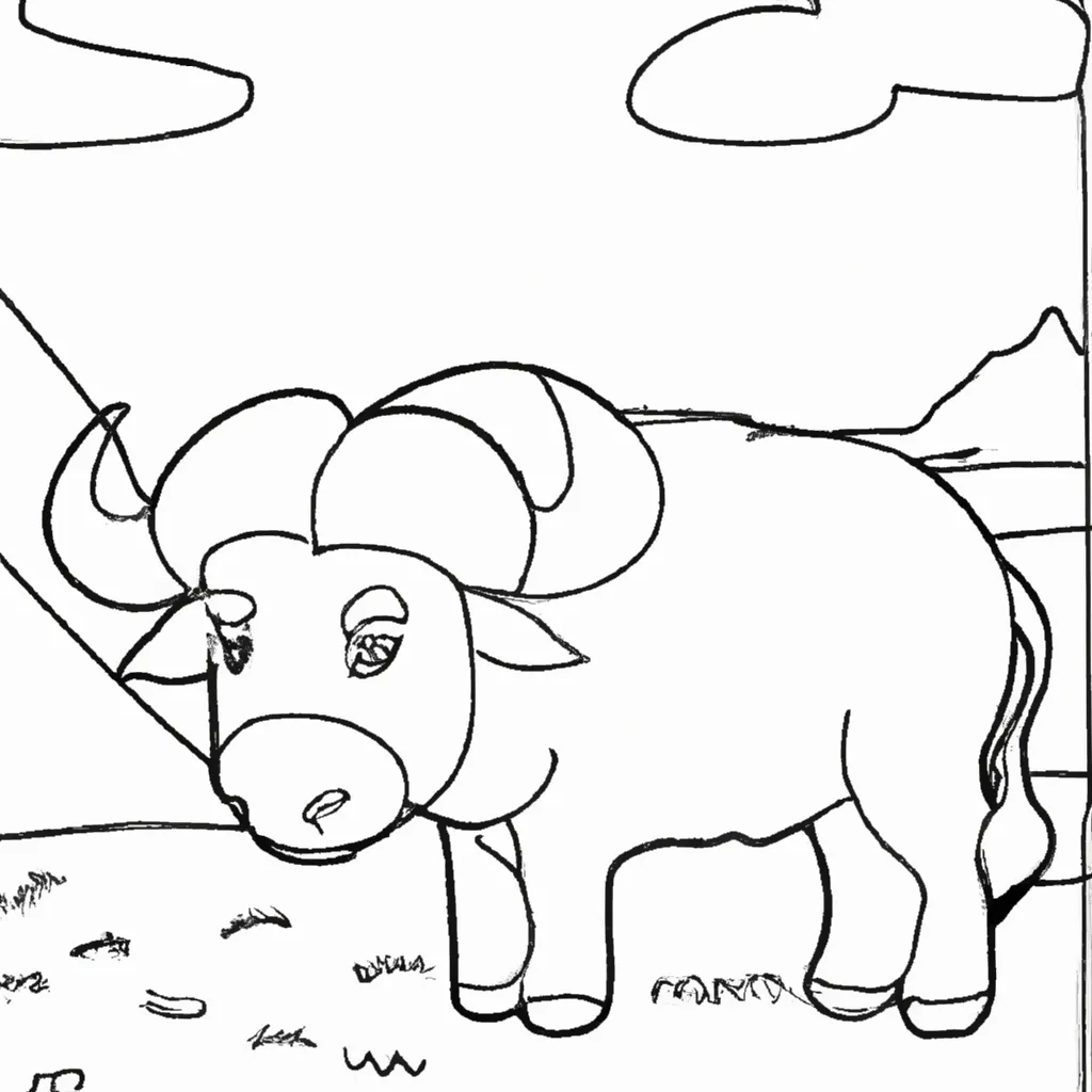 Desenho para colorir desenhos bufalo
