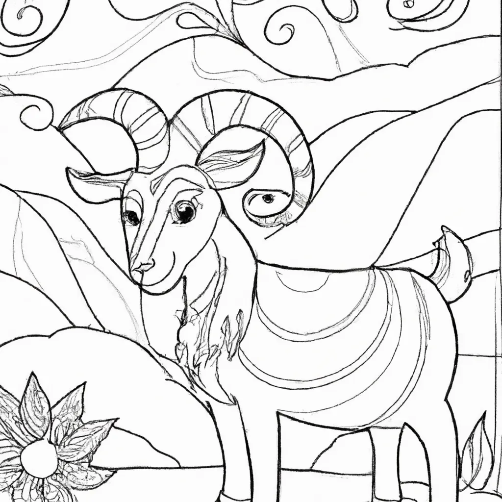 Descubra a Alegria de Colorir! Desenho de Cabra para Crianças. Desenho para colorir desenhos cabra