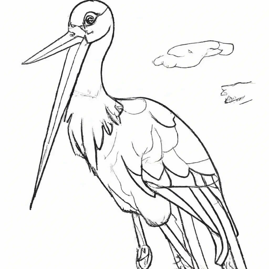 Colorir é Divertido! Aprenda a Desenhar uma Cegonha em 10 Passos! Desenho para colorir desenhos cegonha