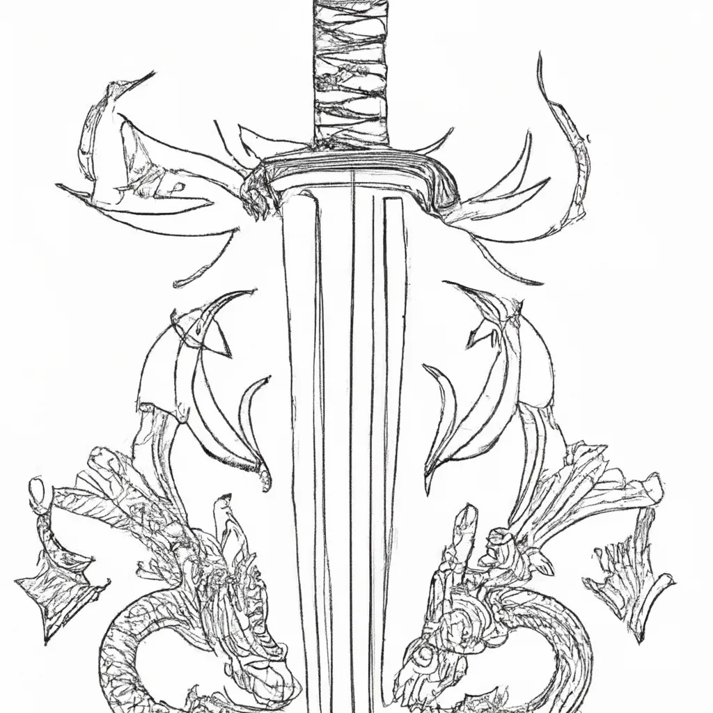 Desenho para colorir desenhos espada