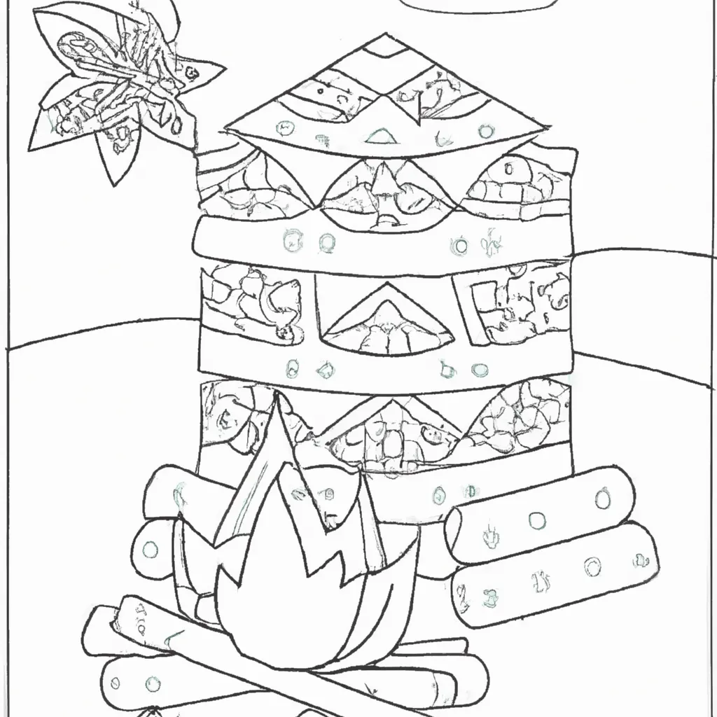 Desenho para colorir desenhos fogueira