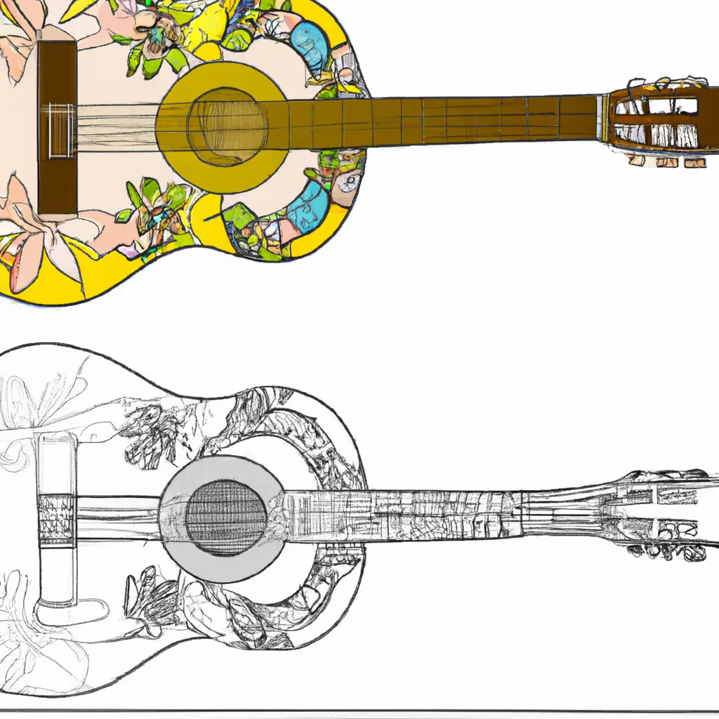 Desenho para colorir desenhos guitarra