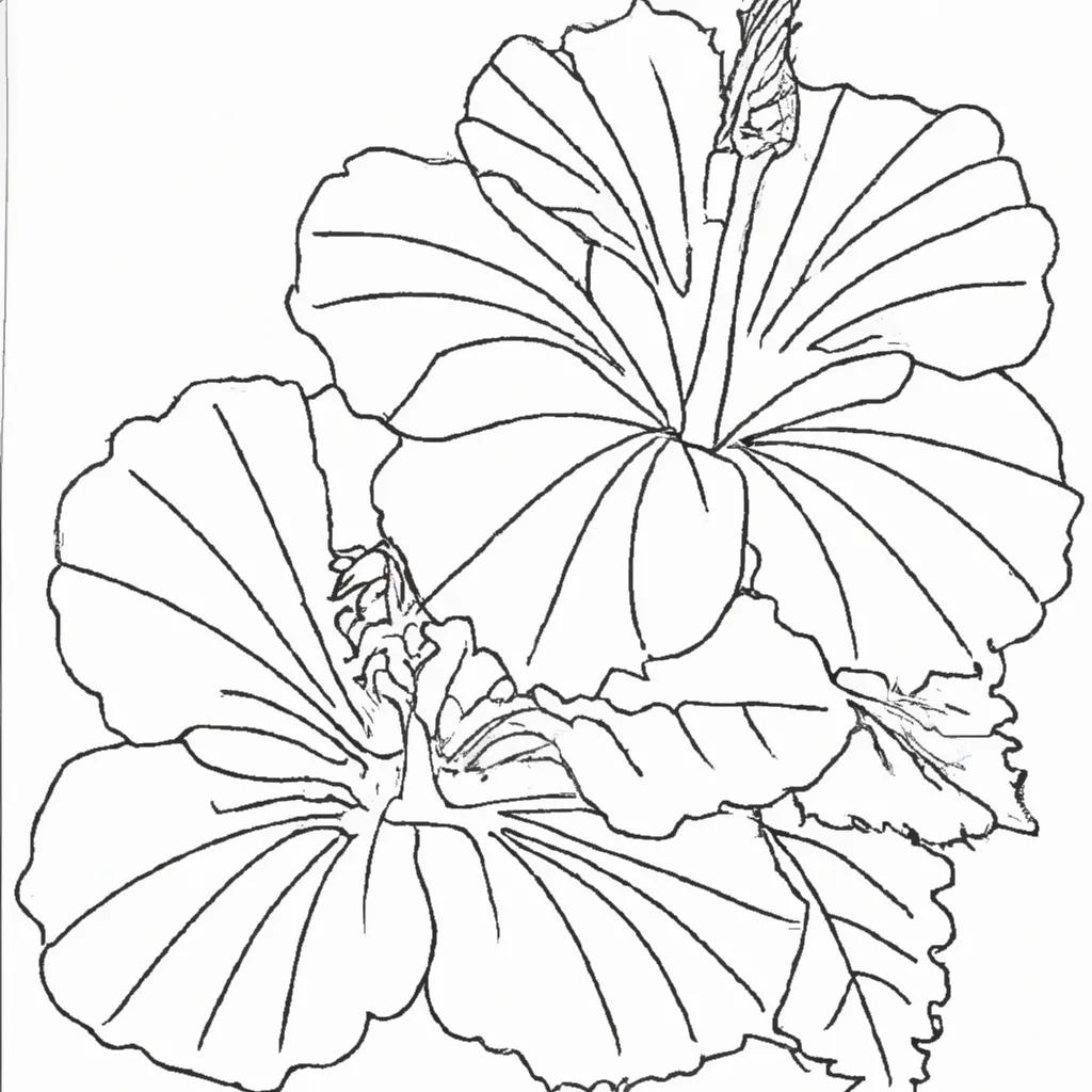 Desenho para colorir desenhos hibisco