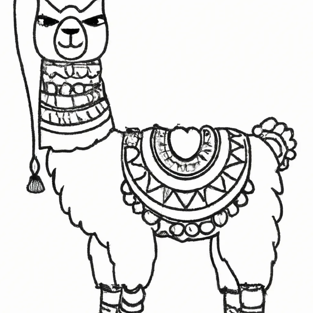 Desenho para colorir desenhos lhama