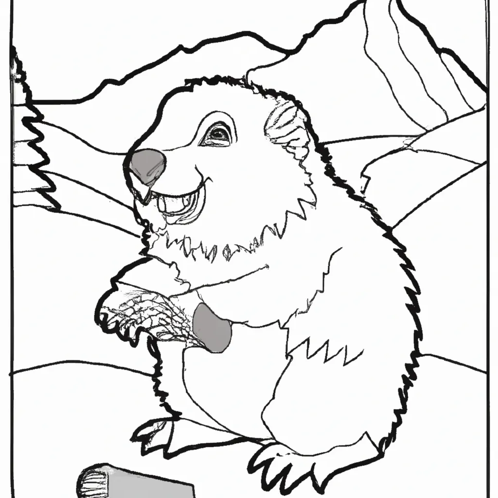Desenhe Uma Marmota e Colora com Seus Próprios Tons! Desenho para colorir desenhos marmota