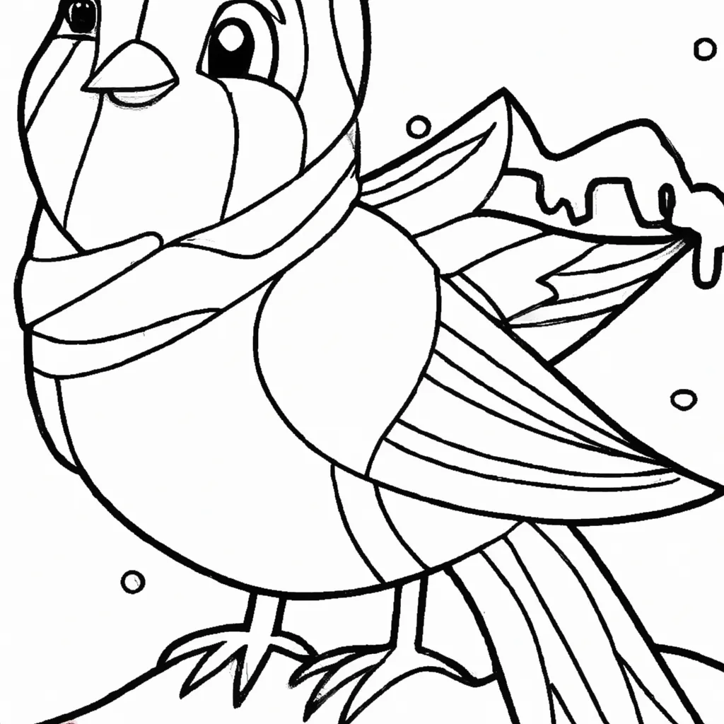Desenho para colorir desenhos passaro neve