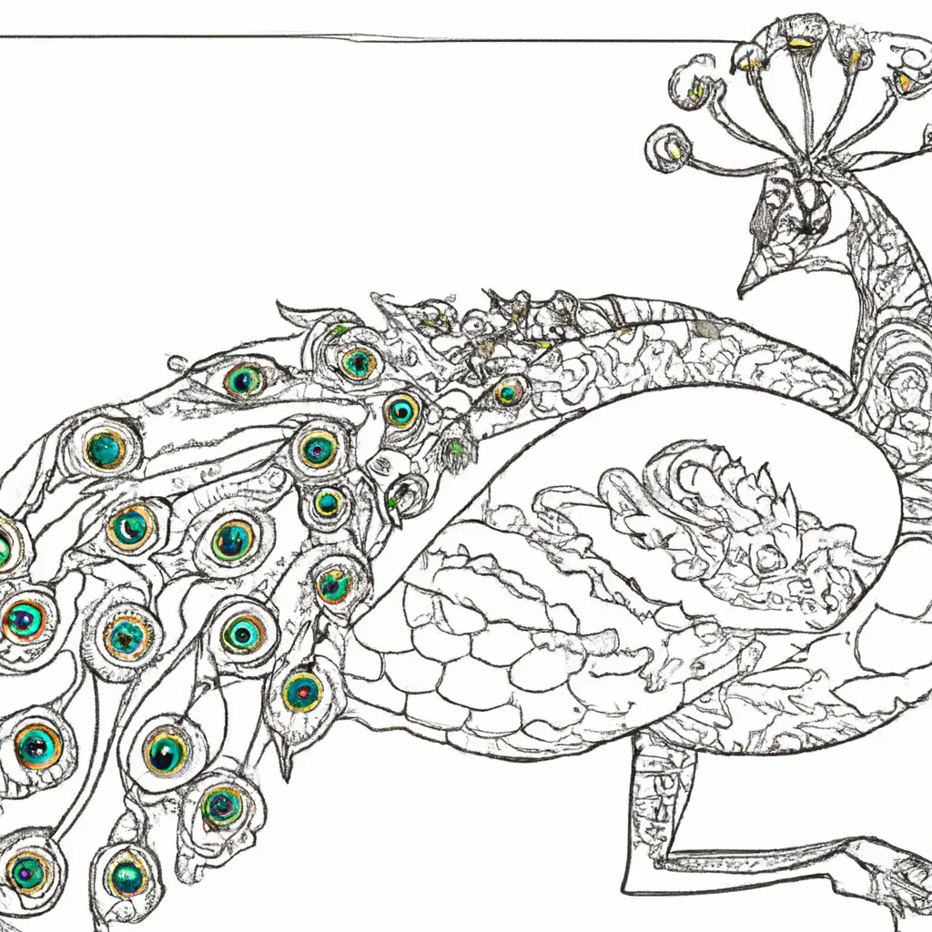 Colorindo o Pavão: Desafio Divertido para Crianças! Desenho para colorir desenhos pavao arte bonita colorida