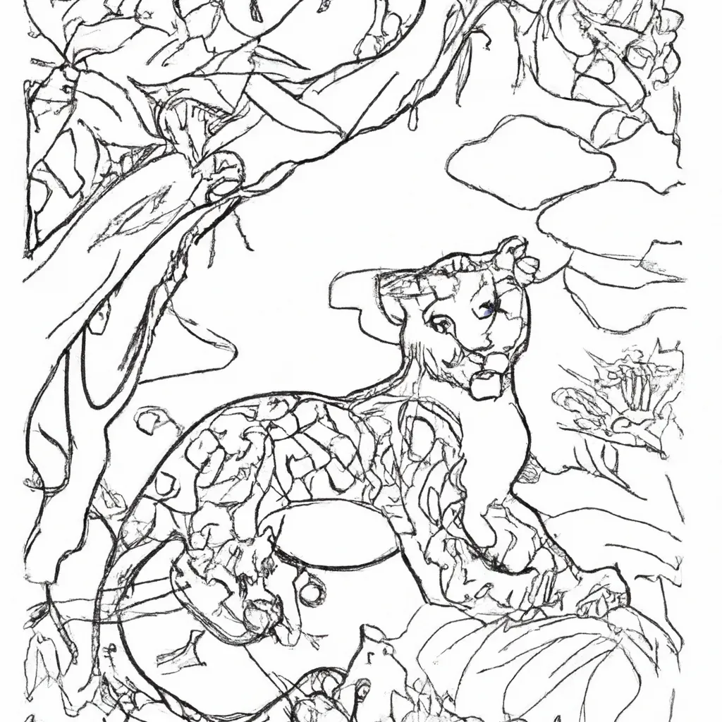 Desenho para colorir desenhos selva jungle ilustracoes