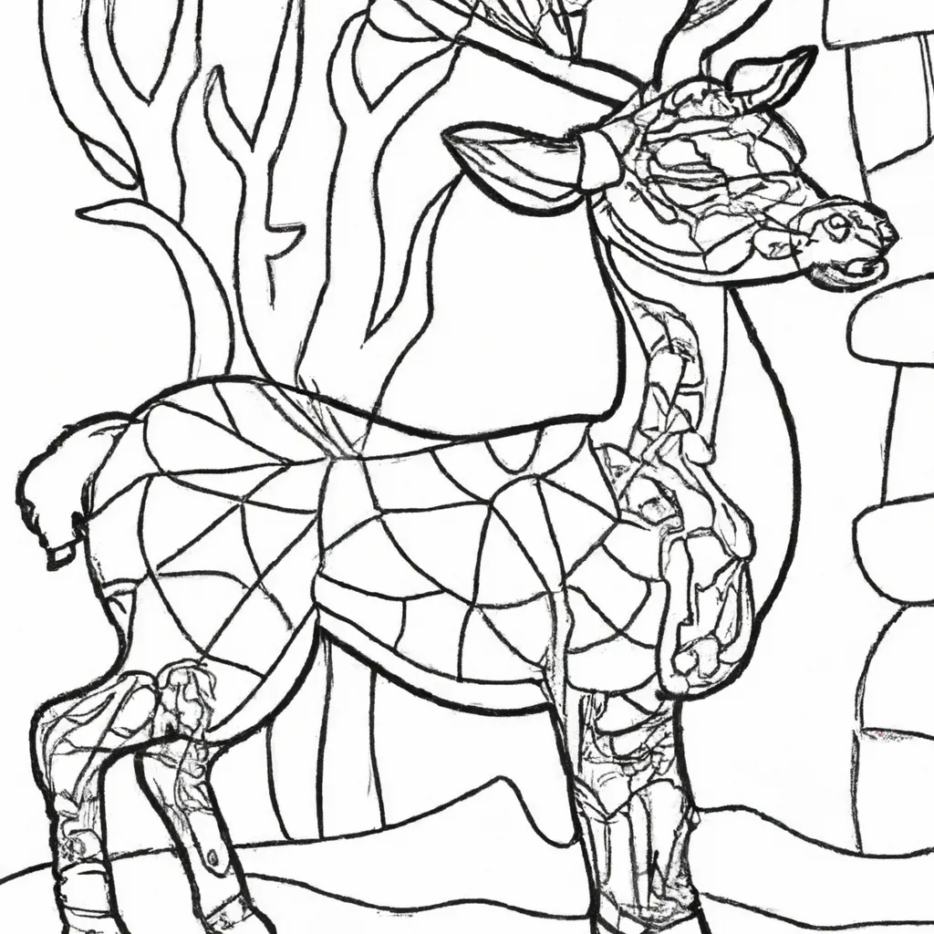 Desenho para colorir desenhos veado arte natureza