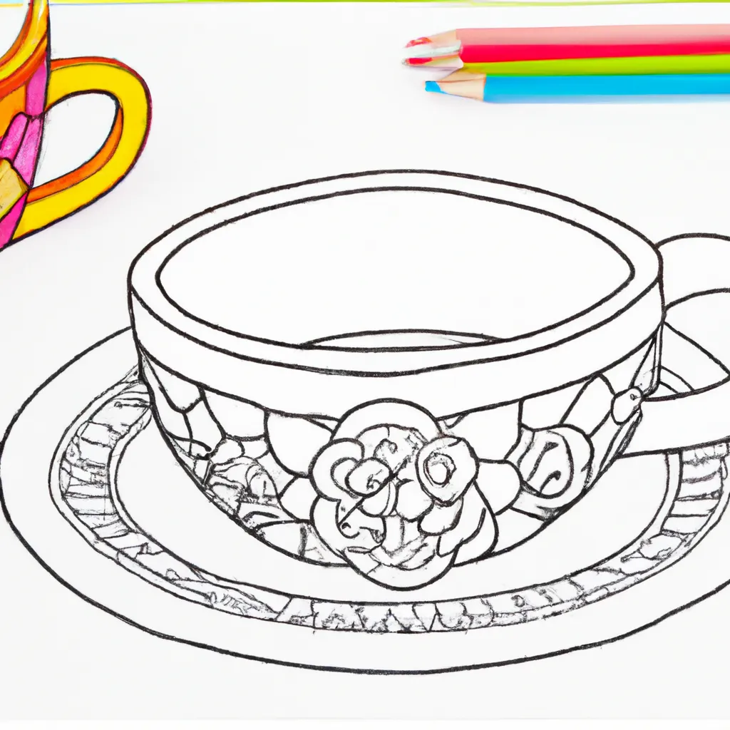 Desenho para colorir desenhos xicara criativos