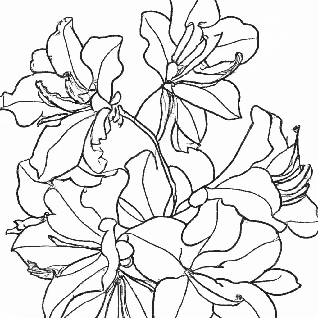 Desenho para criancas de desenho azaleia flor arte bela