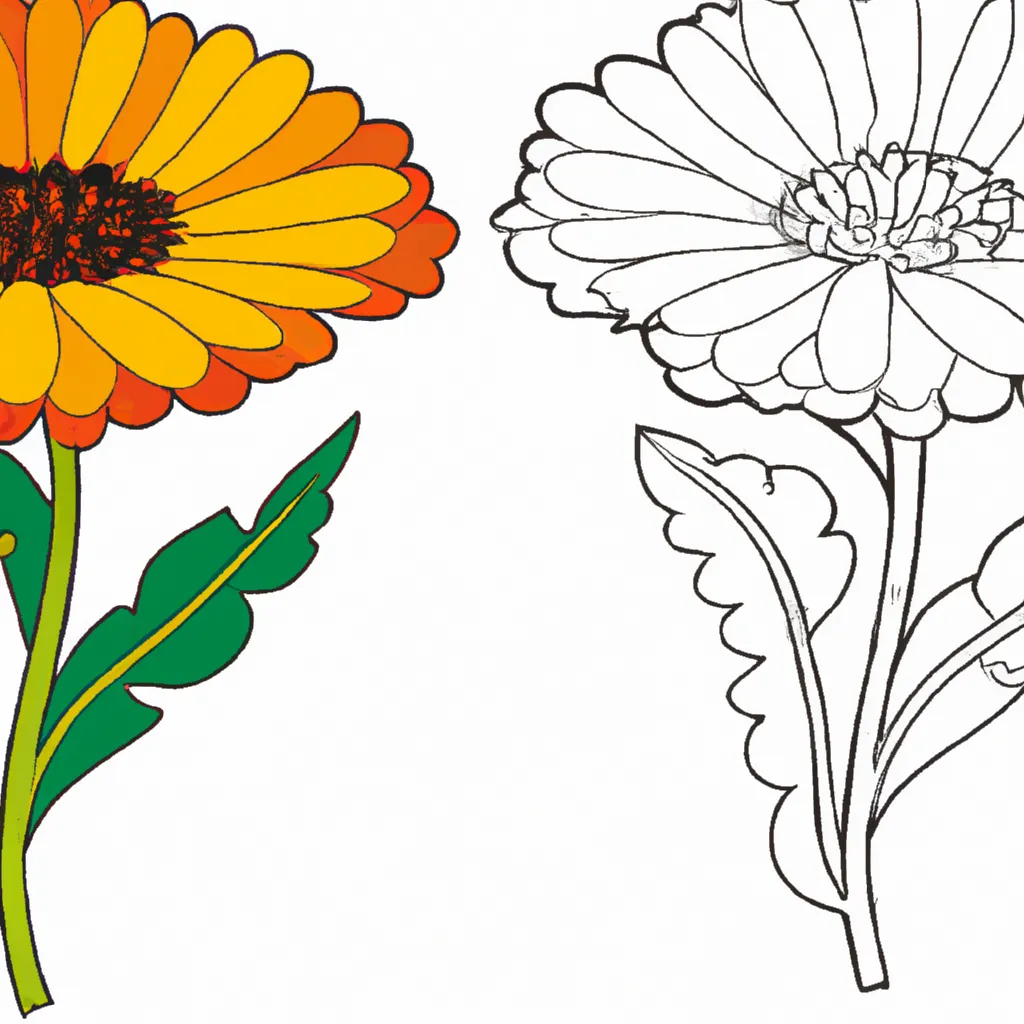 Desenho para criancas de desenho calendula