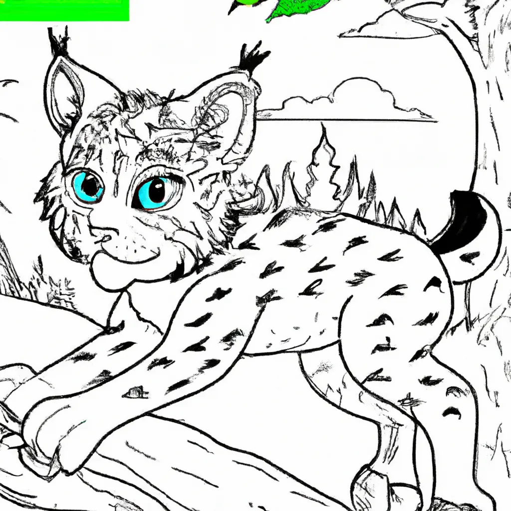 Desenho para criancas de desenho lince animal realista bonito