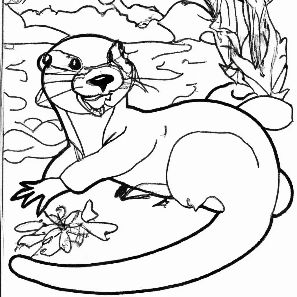Colorindo a Lontra: Divertido Desenho para Crianças! Desenho para criancas de desenho lontra