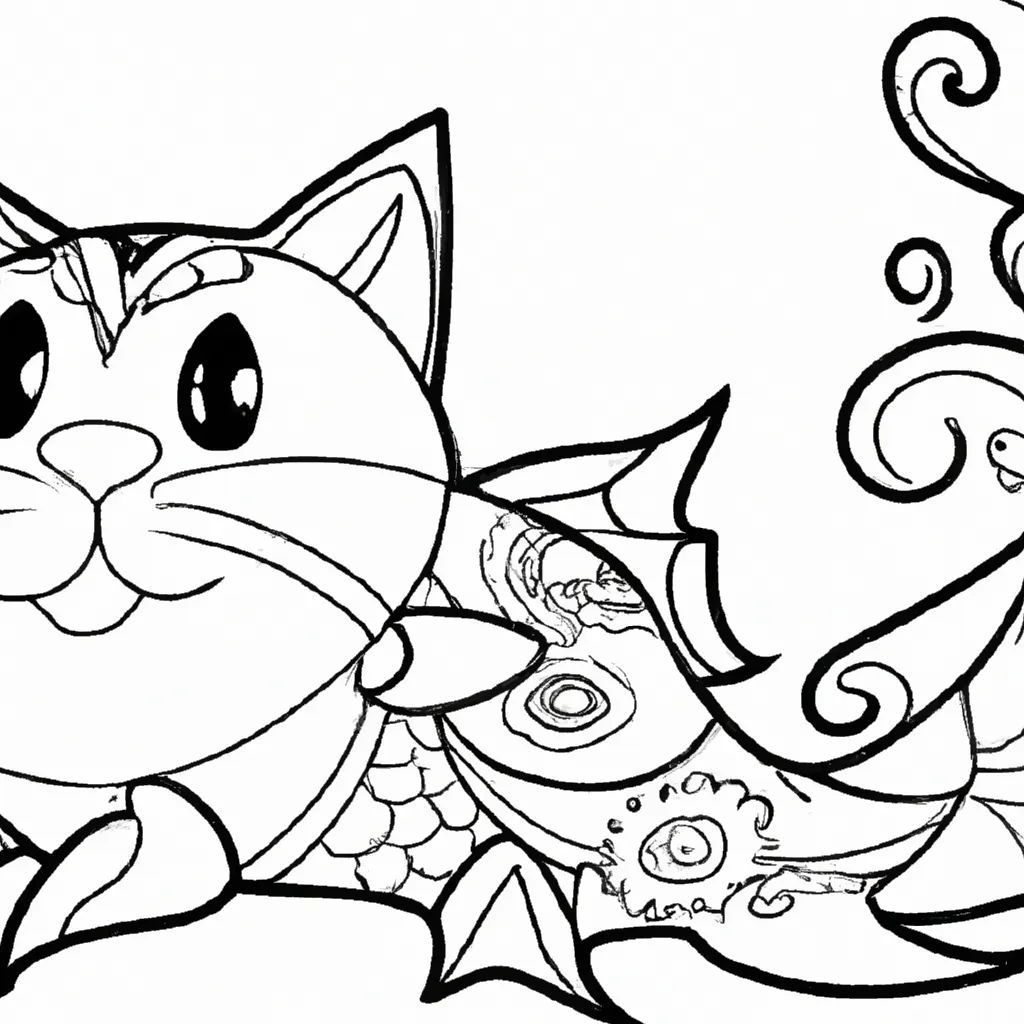 Desenho para criancas de desenho peixe gato