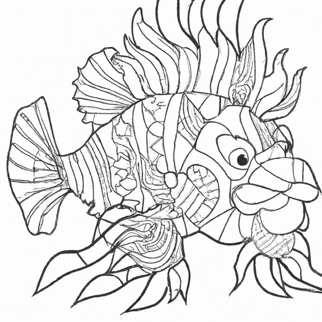 Desenho para criancas de desenho peixe leao
