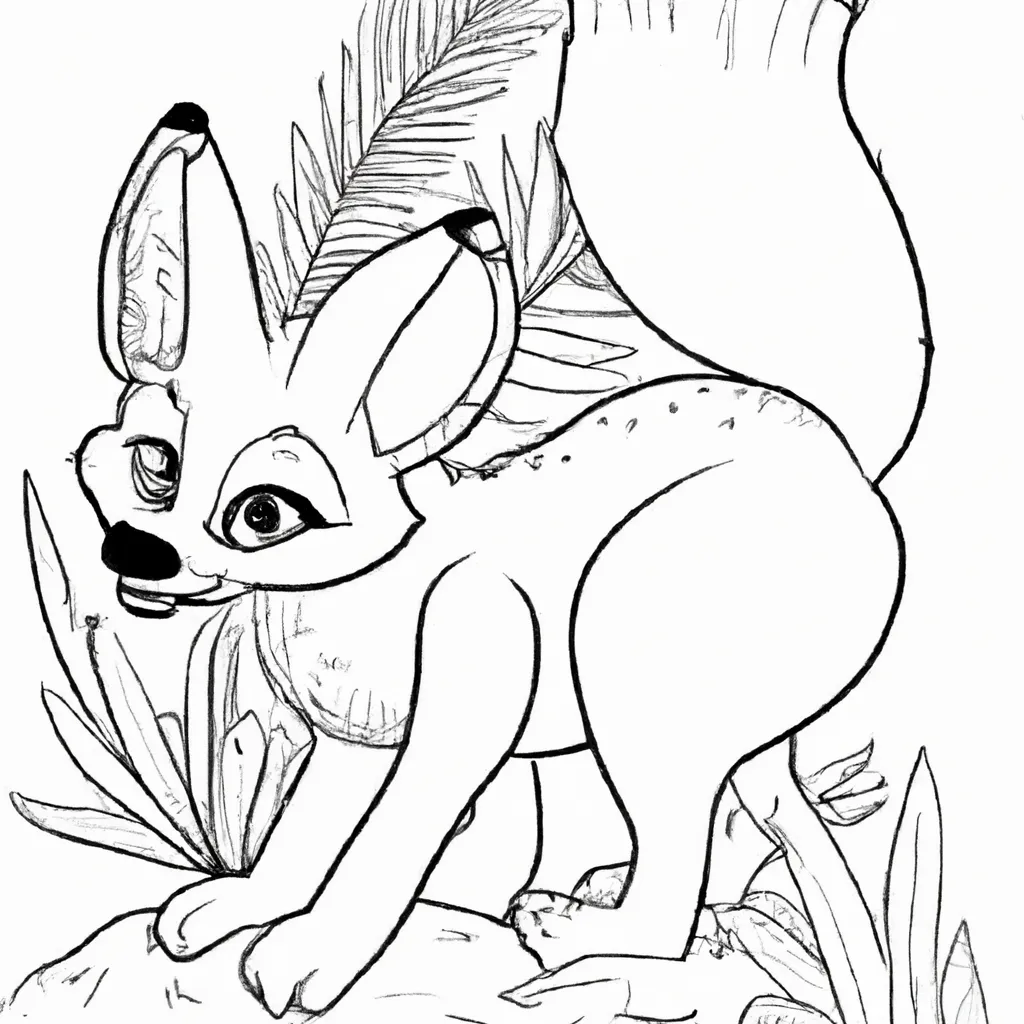 Desenho para criancas de desenho raposa deserto