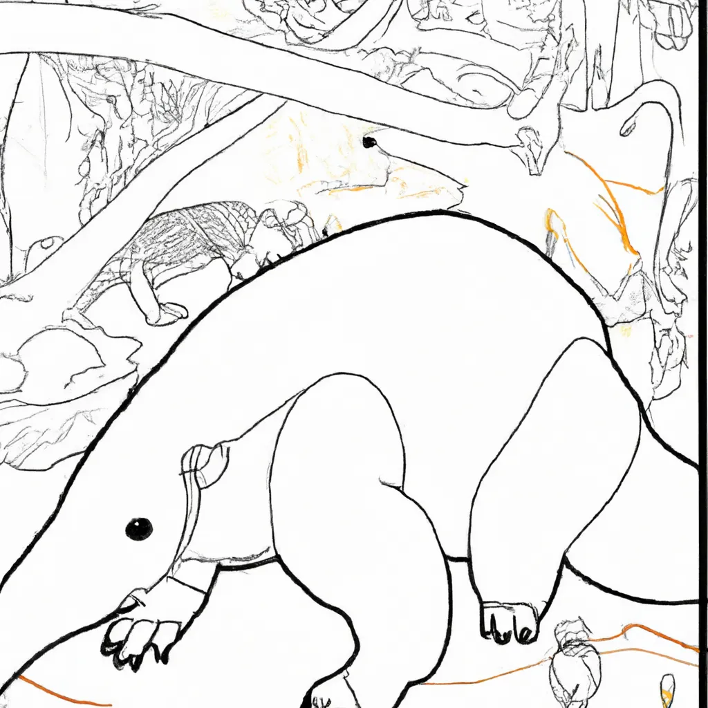 Desenho para criancas de desenho tamandua da caatinga