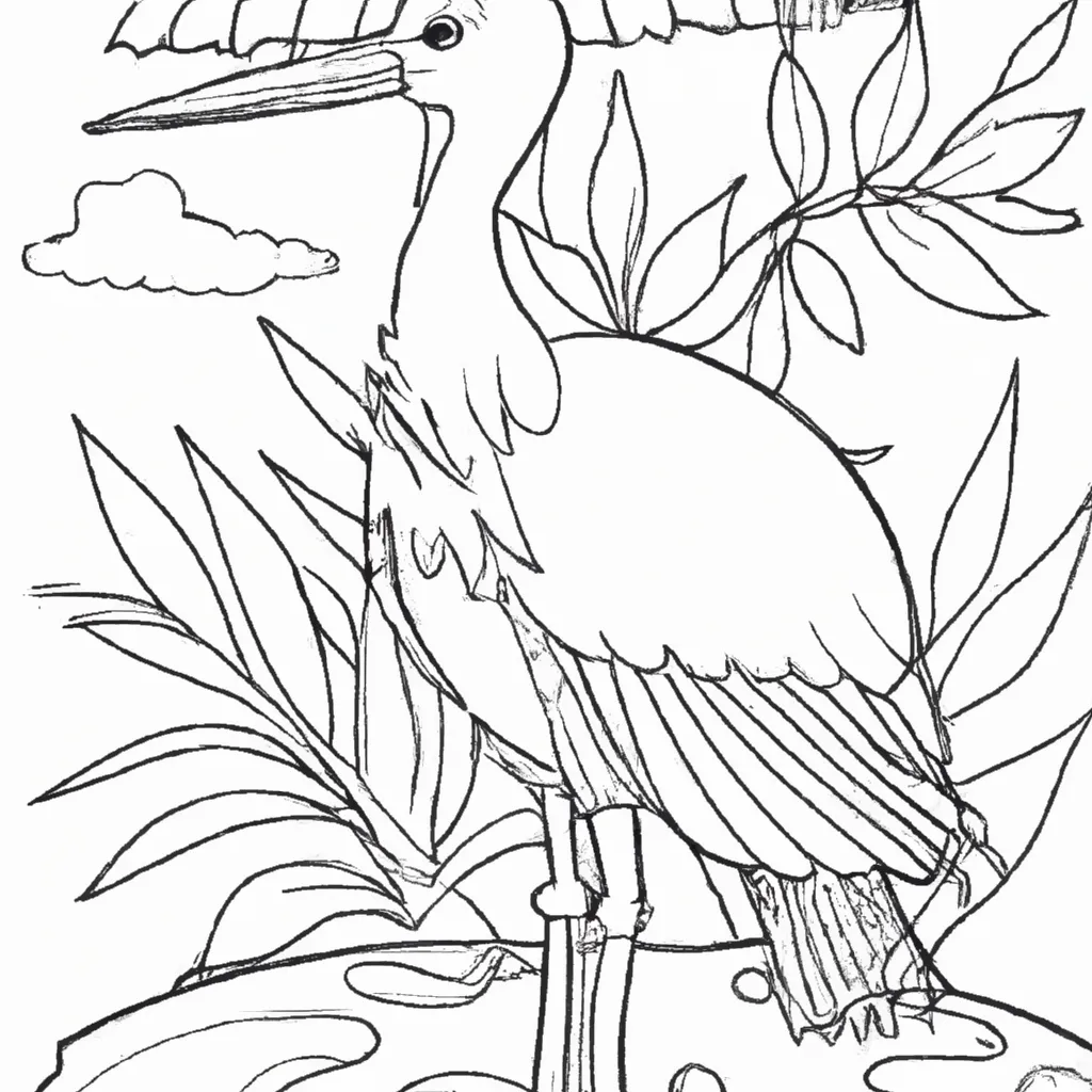 Colorir é Divertido! Aprenda a Desenhar uma Cegonha em 10 Passos! Desenho para criancas de desenhos cegonha