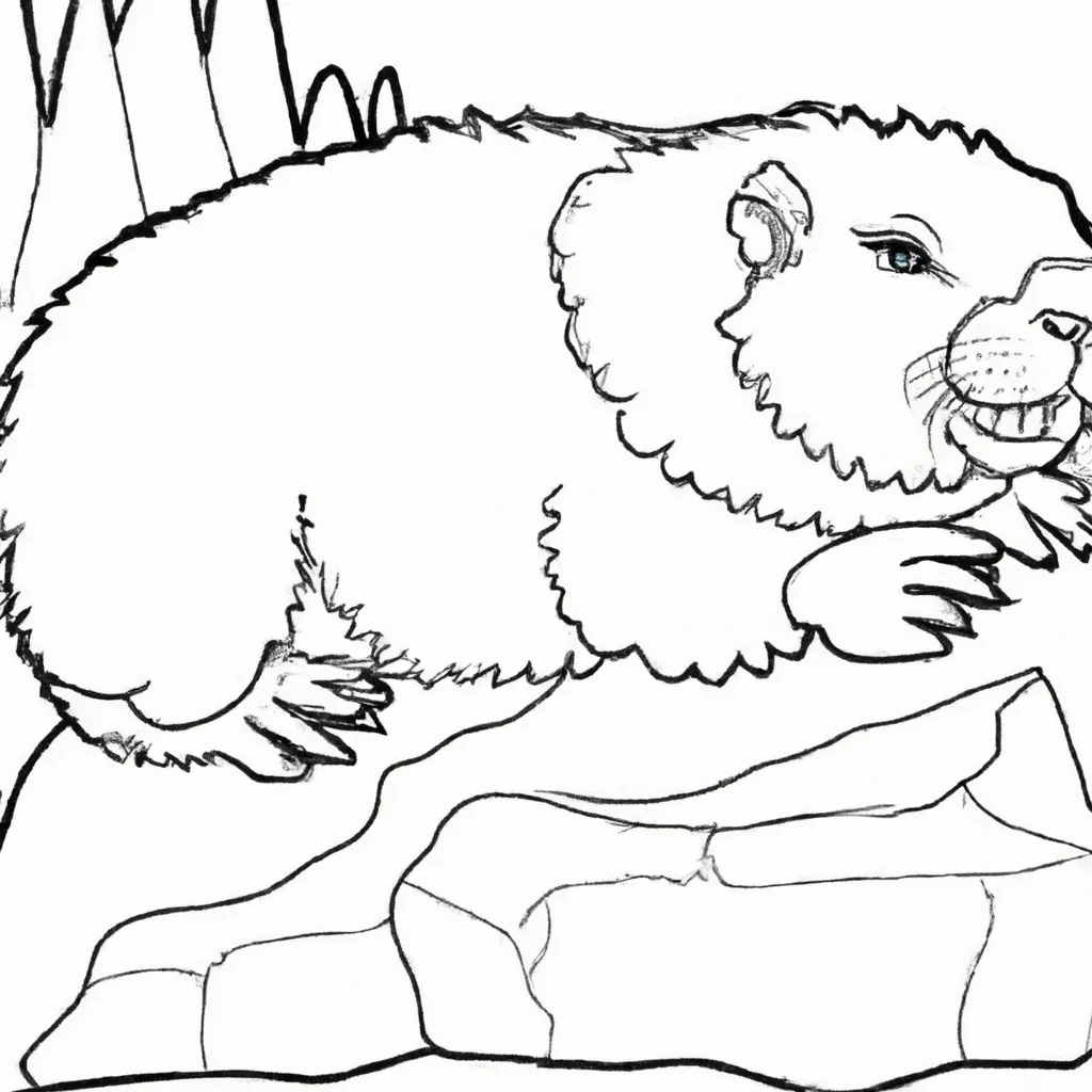 Desenhe Uma Marmota e Colora com Seus Próprios Tons! Desenho para criancas de desenhos marmota