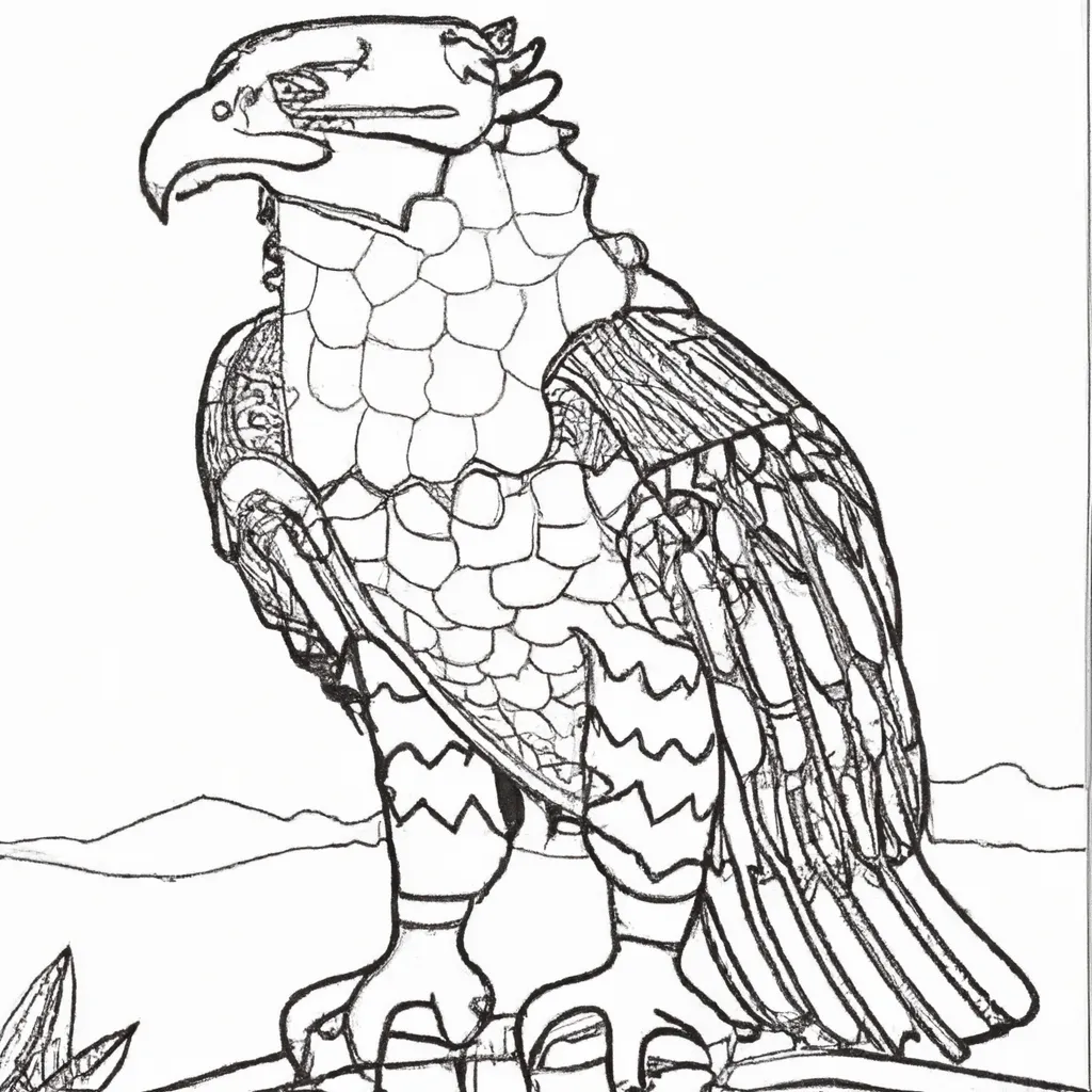 Colorindo uma Águia de Penacho: Desafio Criativo para Crianças! Desenho para pintar desenho aguia penacho