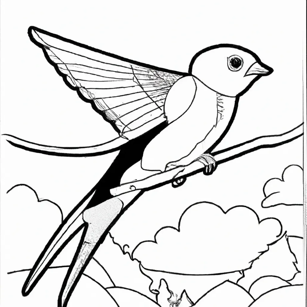 Desenho para pintar desenho andorinha