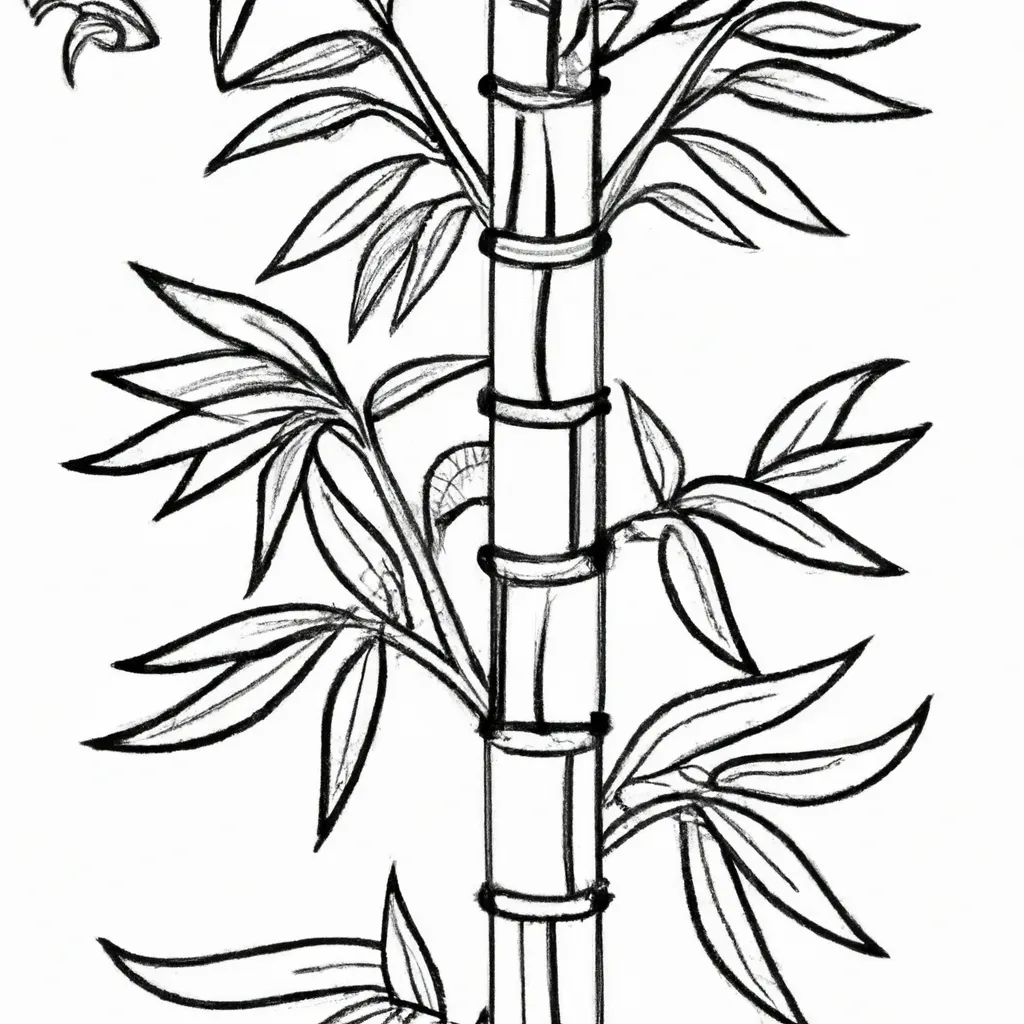 Desenho para pintar desenho arvore bambu