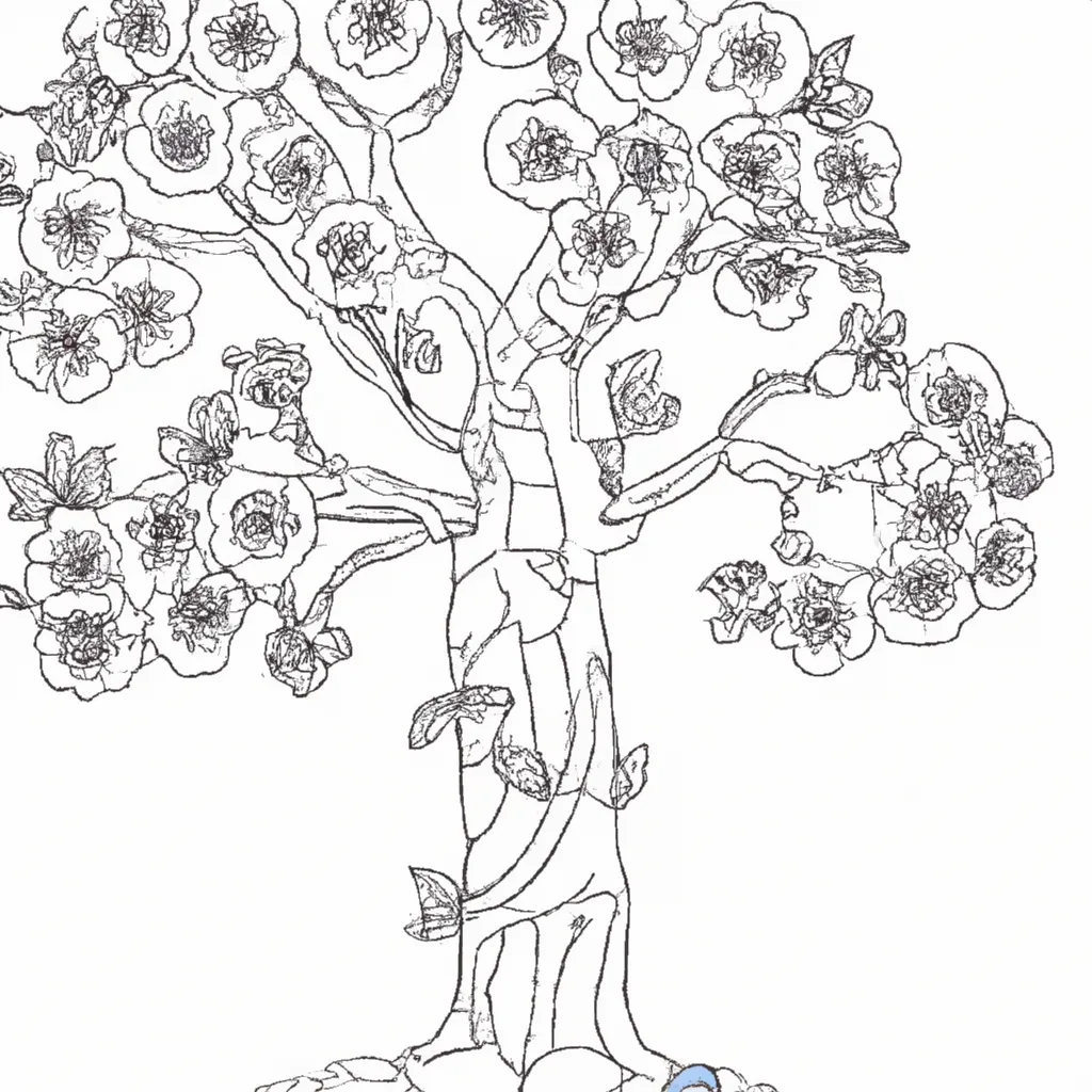 Desenho para pintar desenho arvore pessego