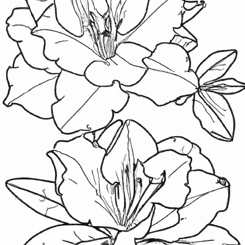 Desenho para pintar desenho azaleia flor arte bela