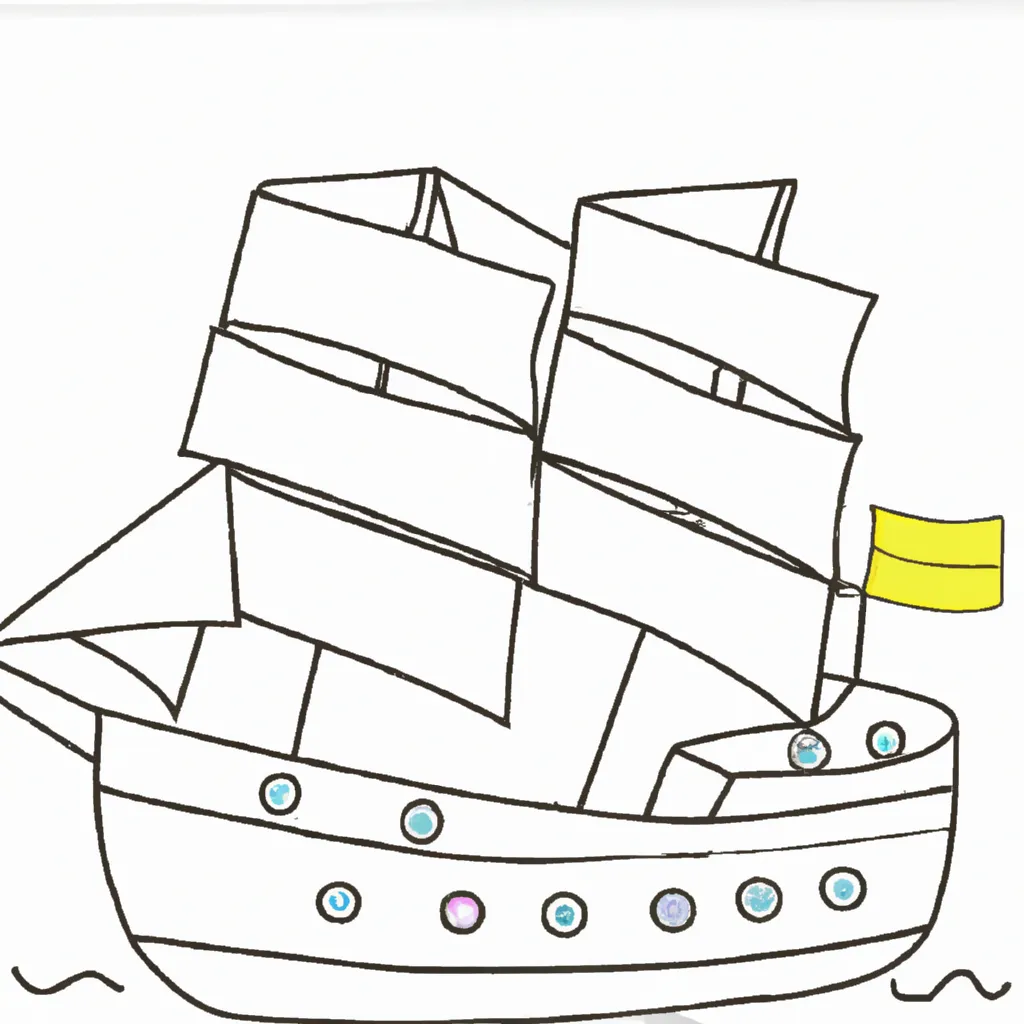 Desenho para pintar desenho barco mar aventura navio