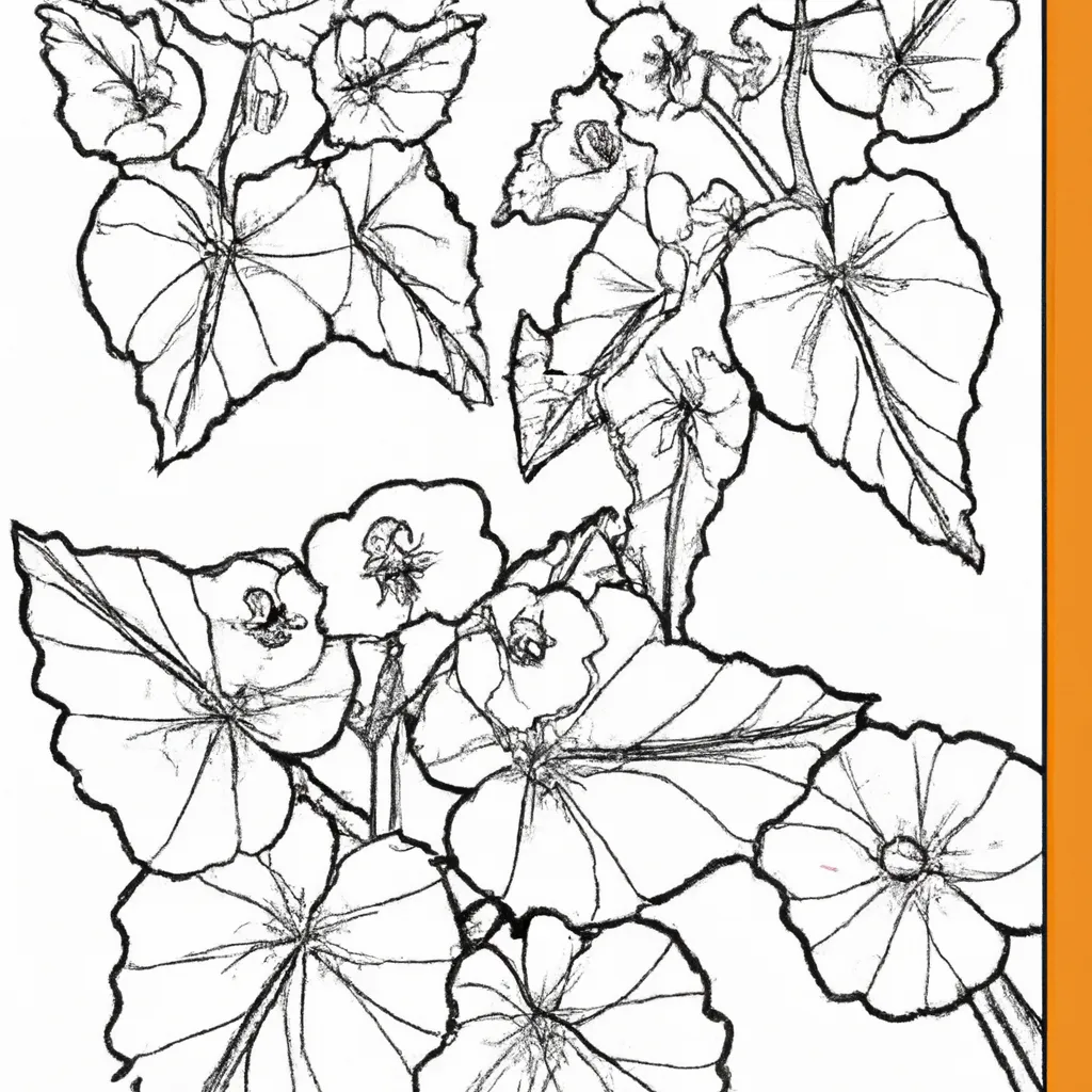 Desenho para pintar desenho begonia flor colorida bonita