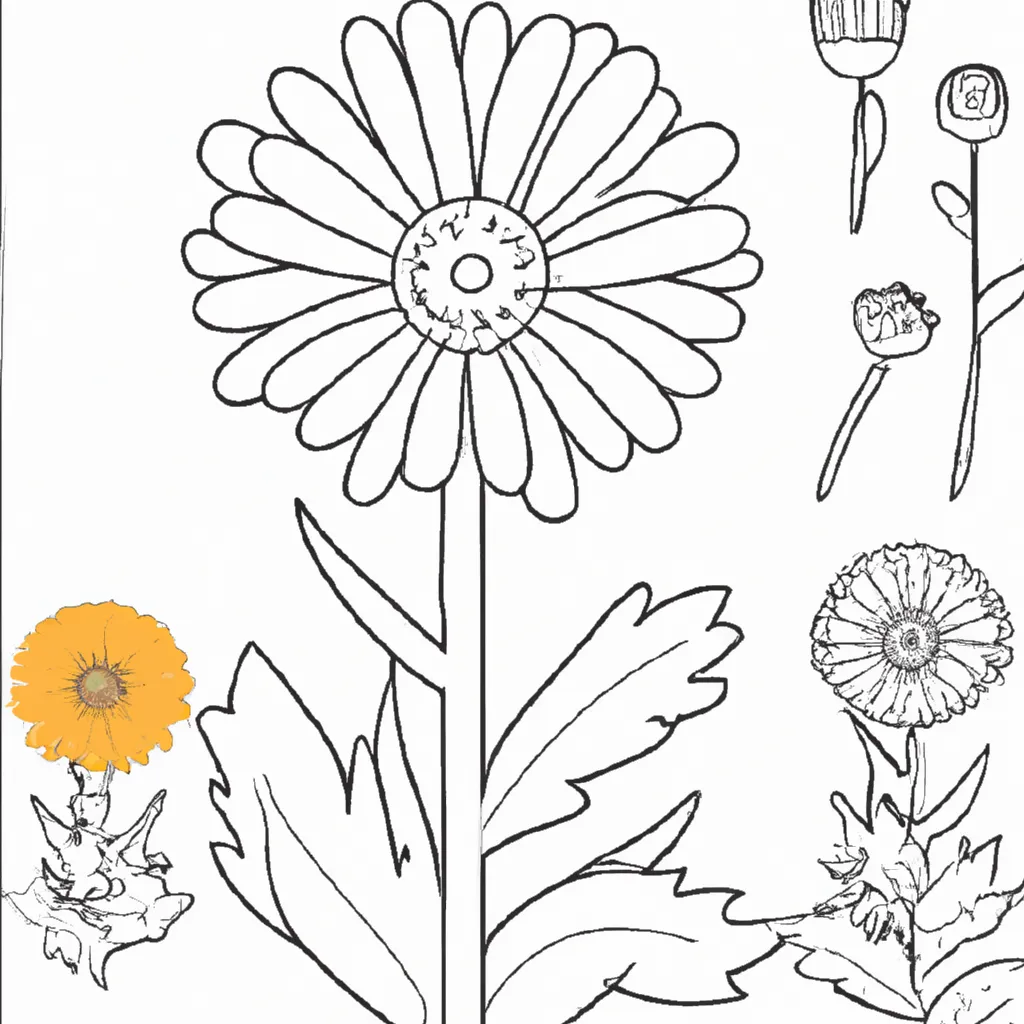 Desenho para pintar desenho caleendula