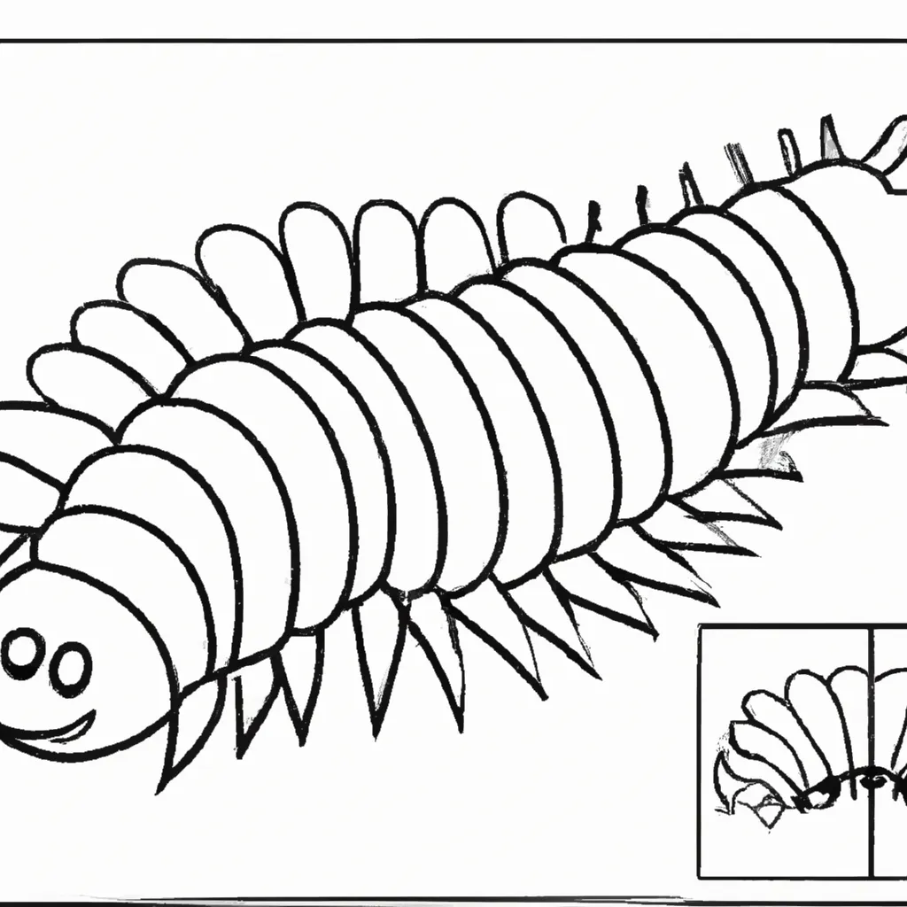 Desenho para pintar desenho centopeia