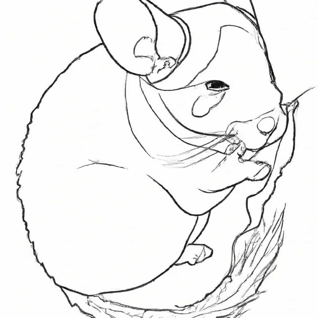 Uma Chinchila Divertida para Colorir: Desenho Grátis para Crianças! Desenho para pintar desenho chinchila