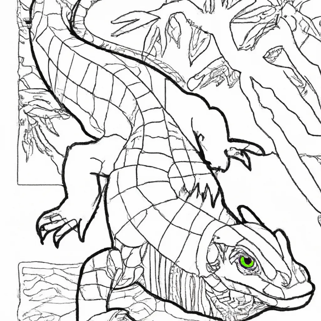 Desenho para pintar desenho dragao komodo